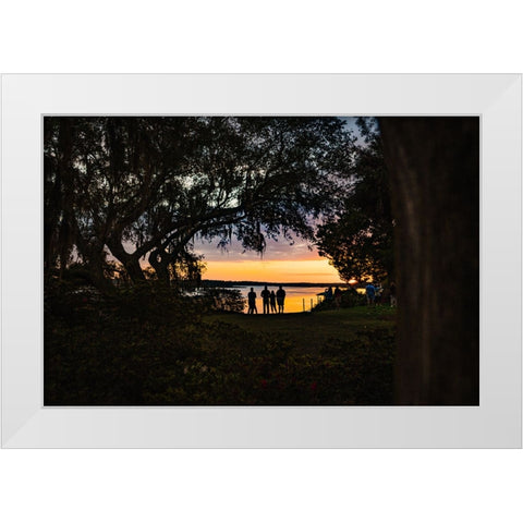 Sunset Spectators White Modern Wood Framed Art Print by Malone, Will