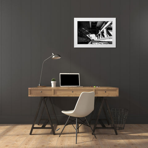 Look Down White Modern Wood Framed Art Print by Malone, Will