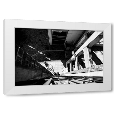 Look Down White Modern Wood Framed Art Print by Malone, Will