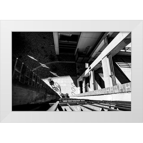 Look Down White Modern Wood Framed Art Print by Malone, Will