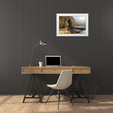 Poinsett Bridge 10 White Modern Wood Framed Art Print by Malone, Will