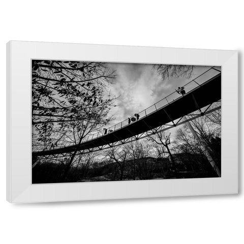 Umbrellas White Modern Wood Framed Art Print by Malone, Will