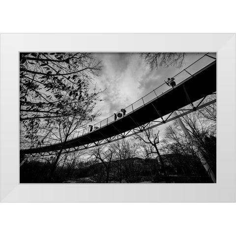 Umbrellas White Modern Wood Framed Art Print by Malone, Will