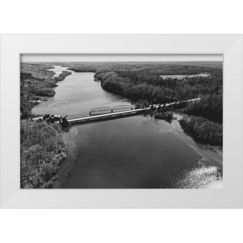 Two Bridges 2 White Modern Wood Framed Art Print by Malone, Will