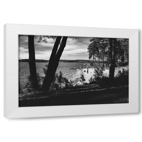 Fun Lake Beach Day White Modern Wood Framed Art Print by Malone, Will