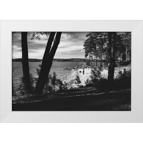 Fun Lake Beach Day White Modern Wood Framed Art Print by Malone, Will
