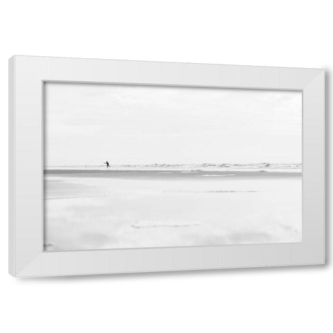 Beach Fun White Modern Wood Framed Art Print by Malone, Will