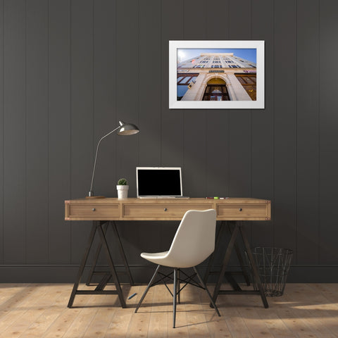 Business Exchange 4 White Modern Wood Framed Art Print by Malone, Will