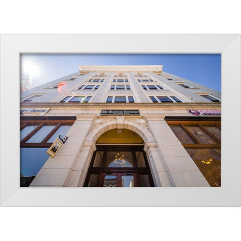 Business Exchange 4 White Modern Wood Framed Art Print by Malone, Will