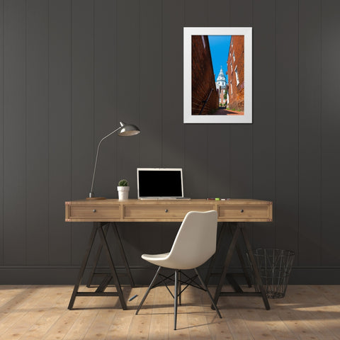 Capital Alley Vertical White Modern Wood Framed Art Print by Malone, Will