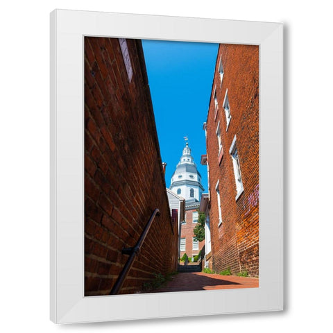 Capital Alley Vertical White Modern Wood Framed Art Print by Malone, Will
