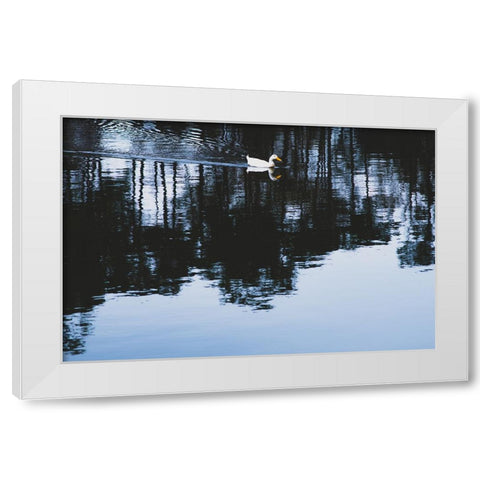 Cherokee Lake Duck White Modern Wood Framed Art Print by Malone, Will