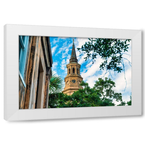 Church of Church Street White Modern Wood Framed Art Print by Malone, Will