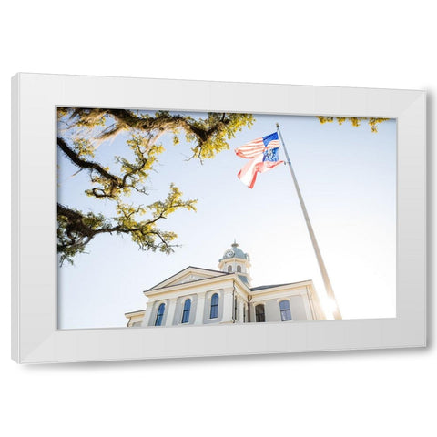 Courthouse 3 White Modern Wood Framed Art Print by Malone, Will
