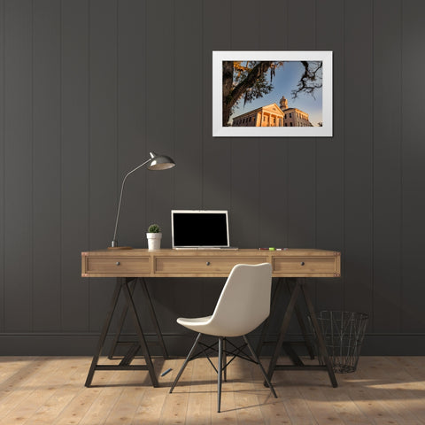Courthouse 6 Sunrise White Modern Wood Framed Art Print by Malone, Will