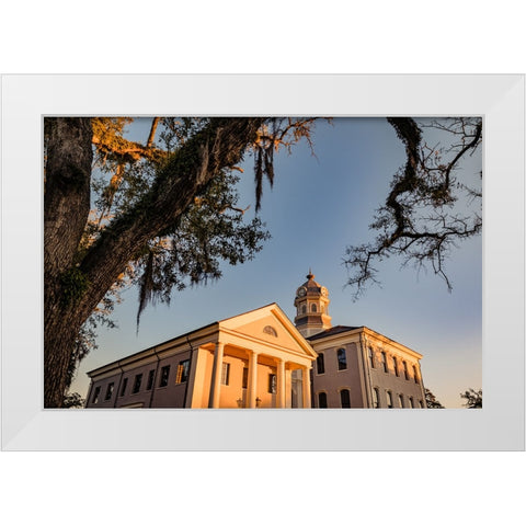 Courthouse 6 Sunrise White Modern Wood Framed Art Print by Malone, Will