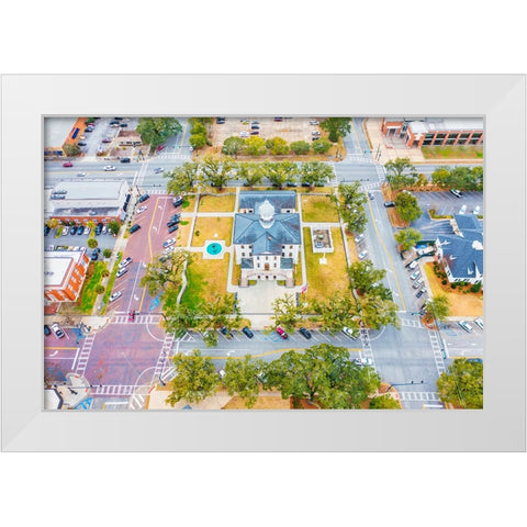 Courthouse 9 White Modern Wood Framed Art Print by Malone, Will
