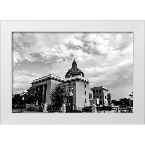 Courthouse BW White Modern Wood Framed Art Print by Malone, Will