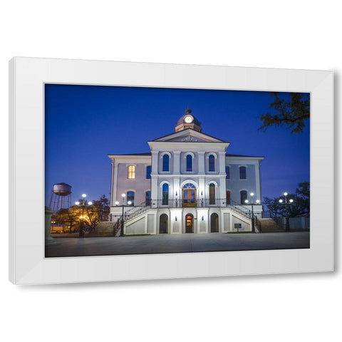Courthouse Morning White Modern Wood Framed Art Print by Malone, Will