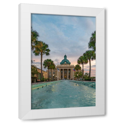 Courthouse Vertical White Modern Wood Framed Art Print by Malone, Will
