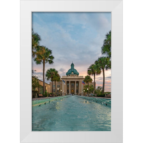 Courthouse Vertical White Modern Wood Framed Art Print by Malone, Will