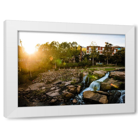 Falls Park 2 24x16 White Modern Wood Framed Art Print by Malone, Will