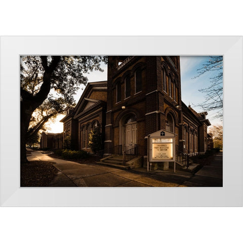 First Presbyterian White Modern Wood Framed Art Print by Malone, Will