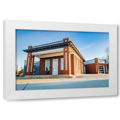 Gulf Oil 1 White Modern Wood Framed Art Print by Malone, Will