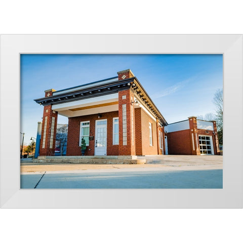 Gulf Oil 1 White Modern Wood Framed Art Print by Malone, Will