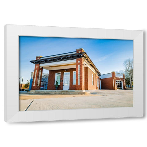 Gulf Oil 3 Watermark White Modern Wood Framed Art Print by Malone, Will