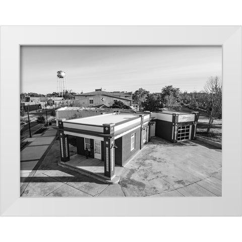 Gulf Oil Aerial Monochrome White Modern Wood Framed Art Print by Malone, Will