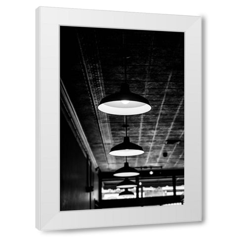 Hanging Lights White Modern Wood Framed Art Print by Malone, Will