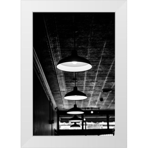 Hanging Lights White Modern Wood Framed Art Print by Malone, Will