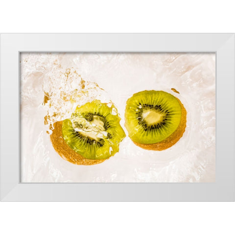 Kiwi Splash 2 White Modern Wood Framed Art Print by Malone, Will