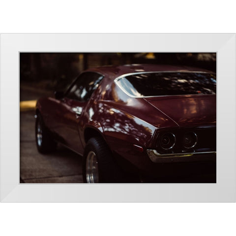 Maroon Camaro White Modern Wood Framed Art Print by Malone, Will