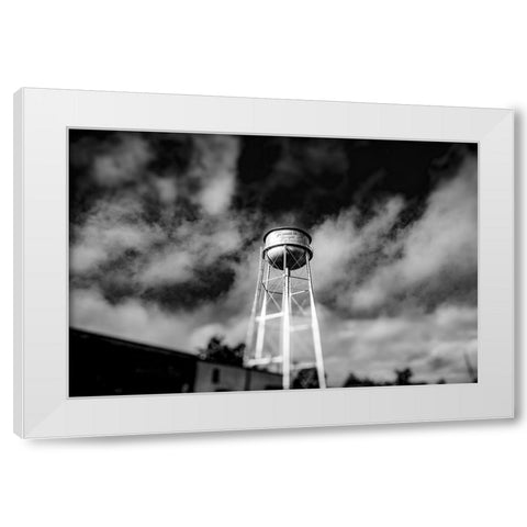 Monochrome Watertower White Modern Wood Framed Art Print by Malone, Will