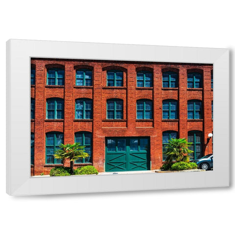 Palmetto Building White Modern Wood Framed Art Print by Malone, Will
