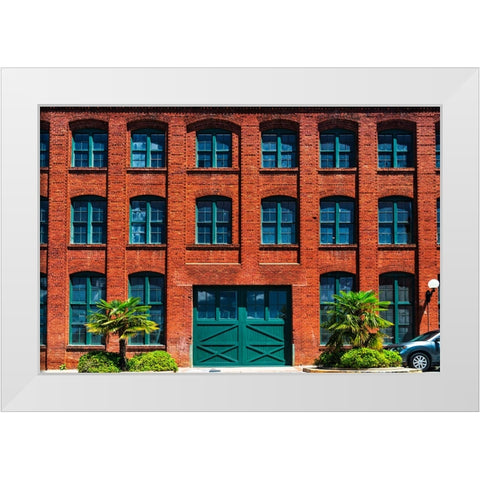Palmetto Building White Modern Wood Framed Art Print by Malone, Will