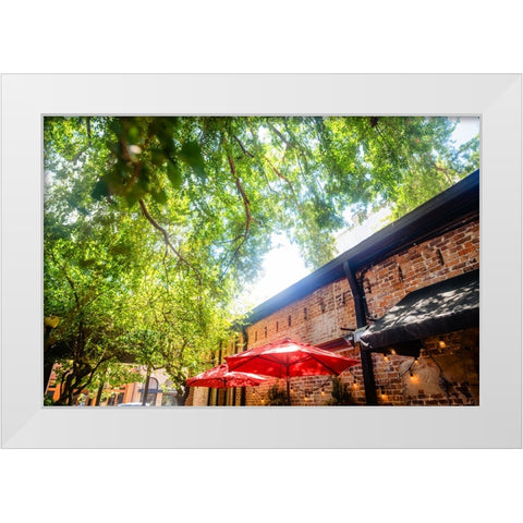 Patio White Modern Wood Framed Art Print by Malone, Will