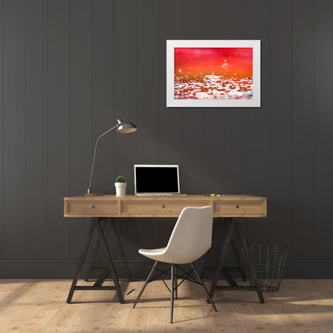 Red White Modern Wood Framed Art Print by Malone, Will