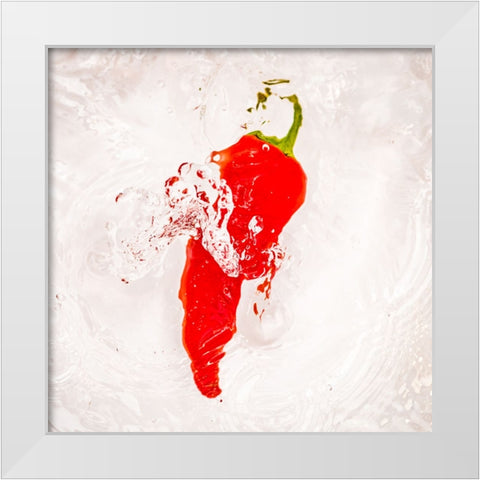 Red Hot White Modern Wood Framed Art Print by Malone, Will