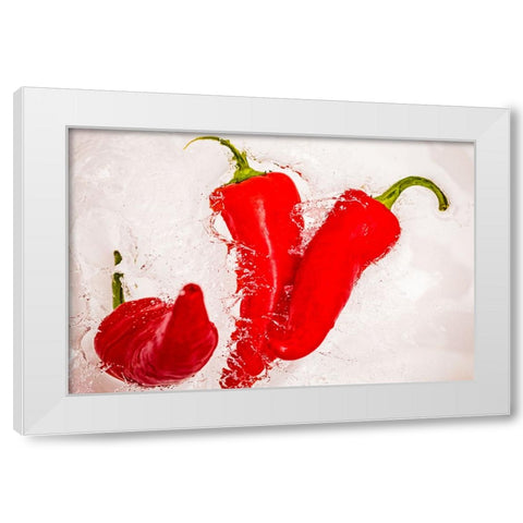 Red Hot 5 White Modern Wood Framed Art Print by Malone, Will