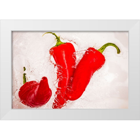 Red Hot 5 White Modern Wood Framed Art Print by Malone, Will
