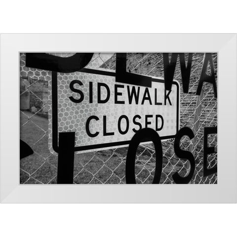Sidewalk Closed White Modern Wood Framed Art Print by Malone, Will