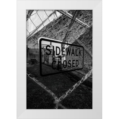 Sidewalk Closed 2 White Modern Wood Framed Art Print by Malone, Will