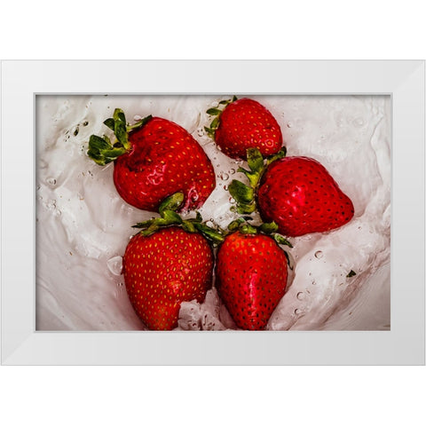 Strawberry Dance 2 White Modern Wood Framed Art Print by Malone, Will