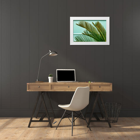 Teal Fern 2 White Modern Wood Framed Art Print by Malone, Will