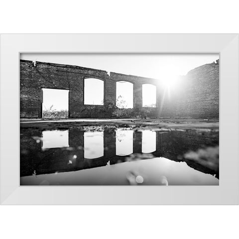 The Mill Reflection White Modern Wood Framed Art Print by Malone, Will