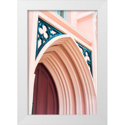 The Pink Door White Modern Wood Framed Art Print by Malone, Will