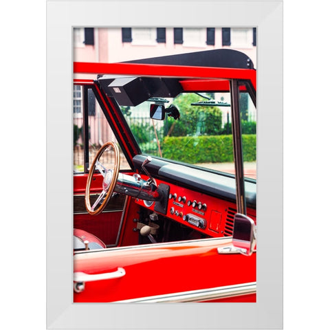 The Red Car White Modern Wood Framed Art Print by Malone, Will